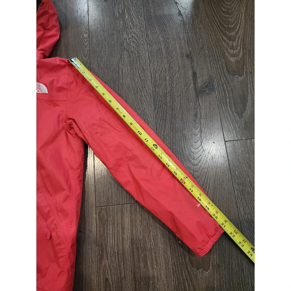 The North Face Girls DryVent Hooded Fleece Lined Rain Jacket Pink Size M 10/12